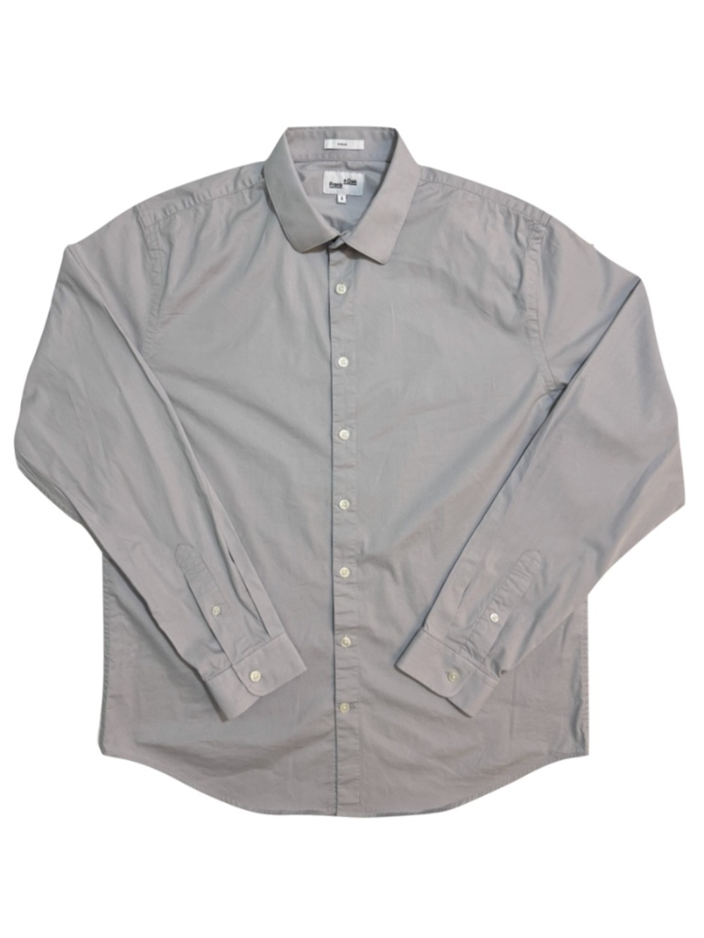 Frank & Oak Men's Gray Button-Down Andover Dress Shirt Size Large